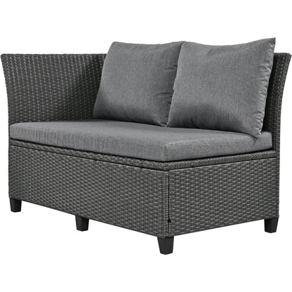 TOPMAX 5-Piece Rattan Patio Sectional Sofa Set