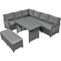 TOPMAX 5-Piece Rattan Patio Sectional Sofa Set