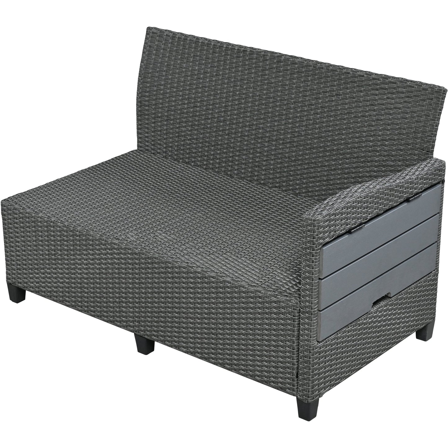 TOPMAX 5-Piece Rattan Patio Sectional Sofa Set