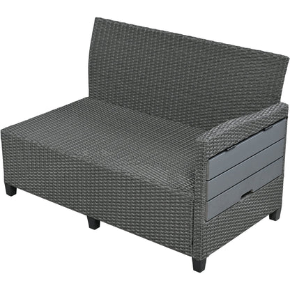 TOPMAX 5-Piece Rattan Patio Sectional Sofa Set