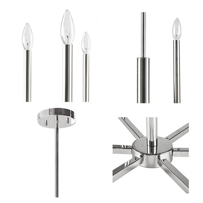 6-Light Contemporary Candelabra Styled Chandelier