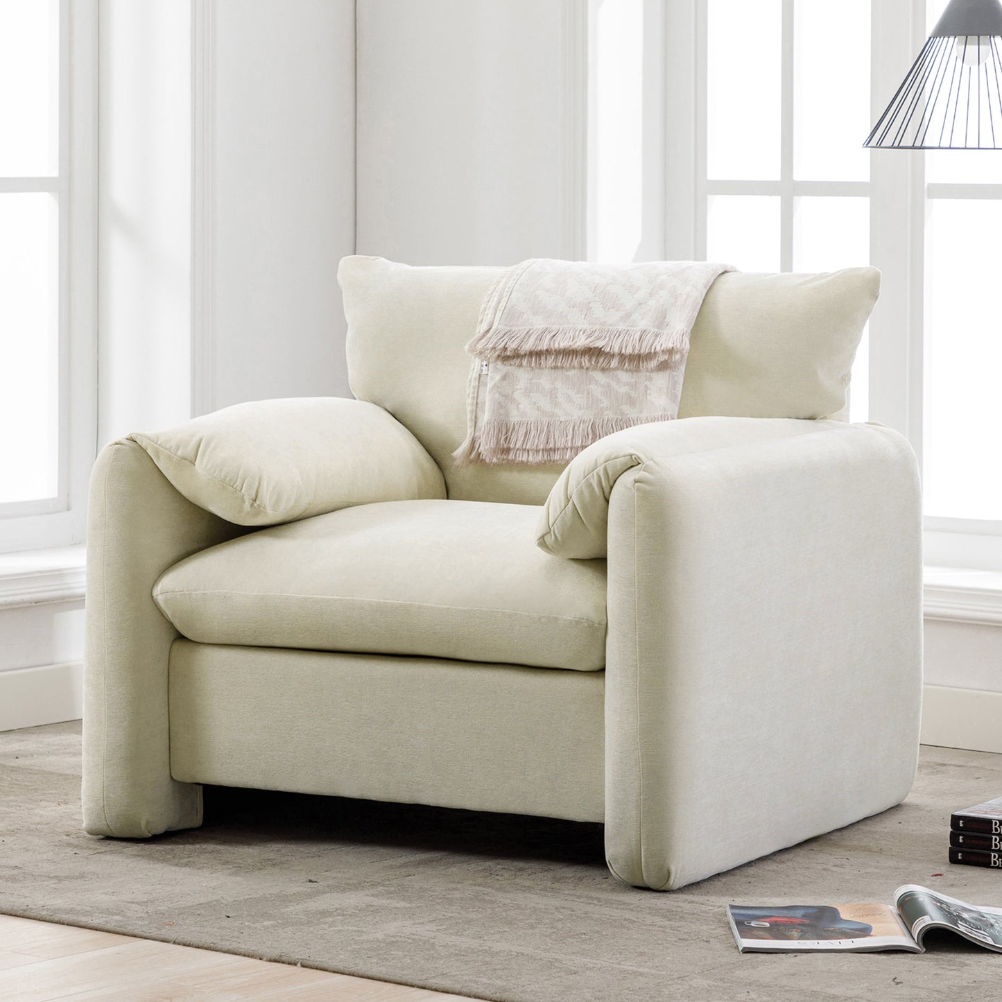 Modern Style Chenille Oversized Armchair Accent Chair
