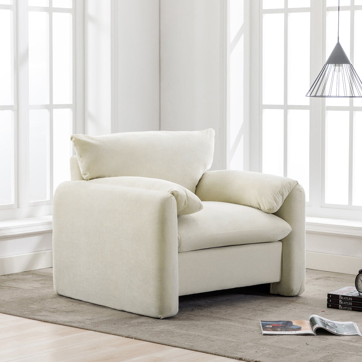 Modern Style Chenille Oversized Armchair Accent Chair