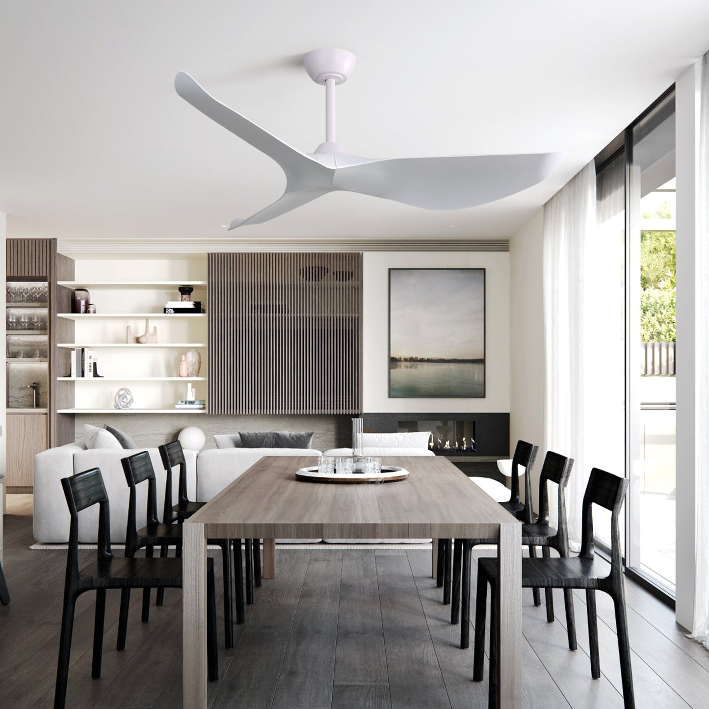 52 Inch Indoor Ceiling Fan with 6-Speed Remote and Reversible DC Motor