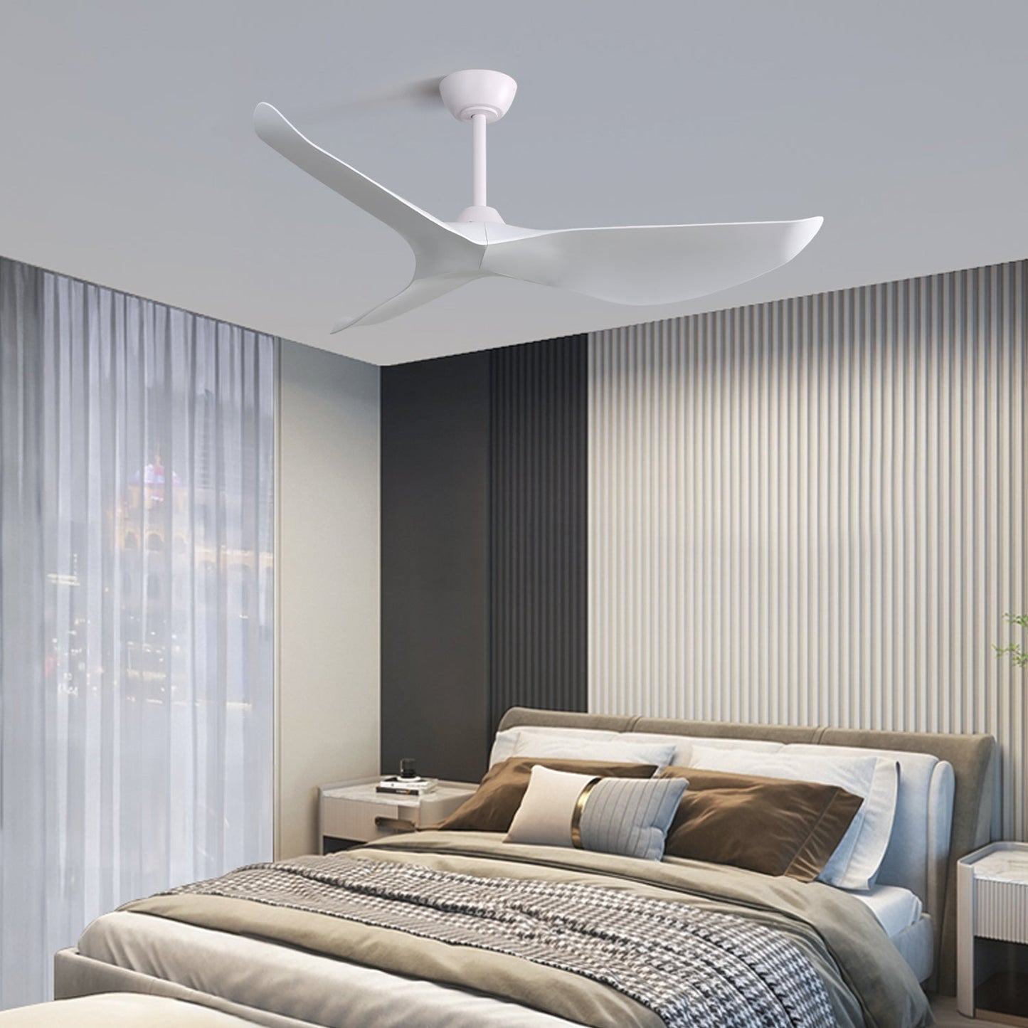 52 Inch Indoor Ceiling Fan with 6-Speed Remote and Reversible DC Motor