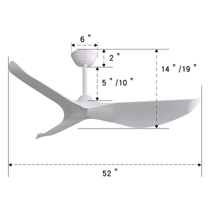 52 Inch Indoor Ceiling Fan with 6-Speed Remote and Reversible DC Motor