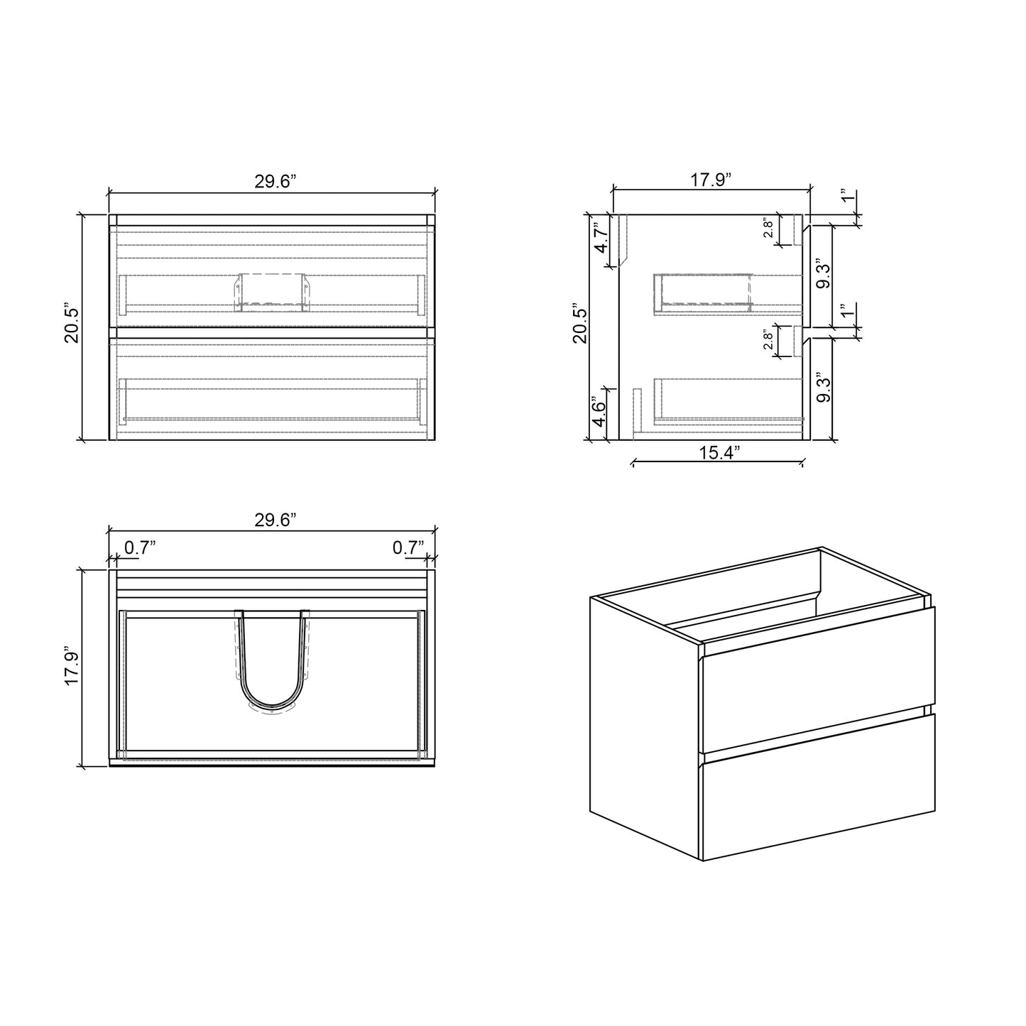 Alice Wall Mount Cabinet Without Basin