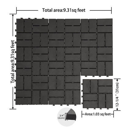 Patio Interlocking Deck Tiles - Gray Composite