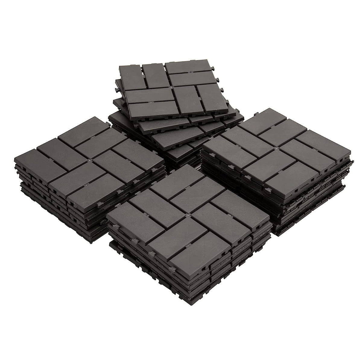 Patio Interlocking Deck Tiles - Gray Composite