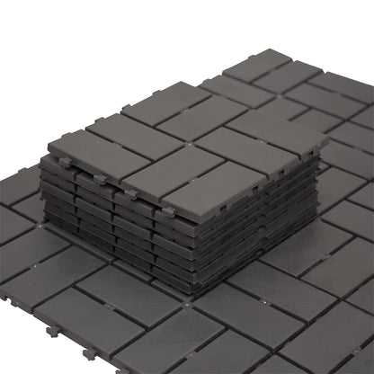 Patio Interlocking Deck Tiles, 12"x12" Square Composite Decking Tiles