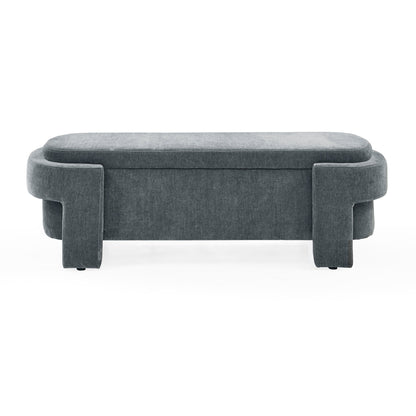 Chenille Upholstered Bench with Large Storage Space