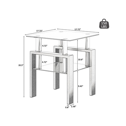 1-Piece Modern Tempered Glass Coffee Table