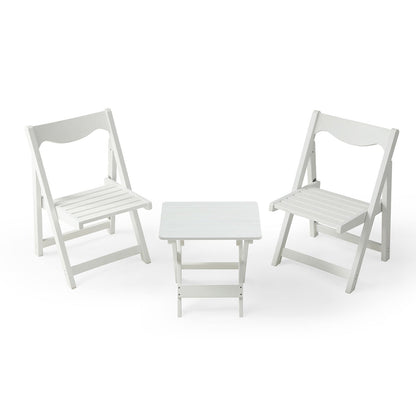 HIPS Foldable Small Table and Chair Set with 2 Chairs and Rectangular Table