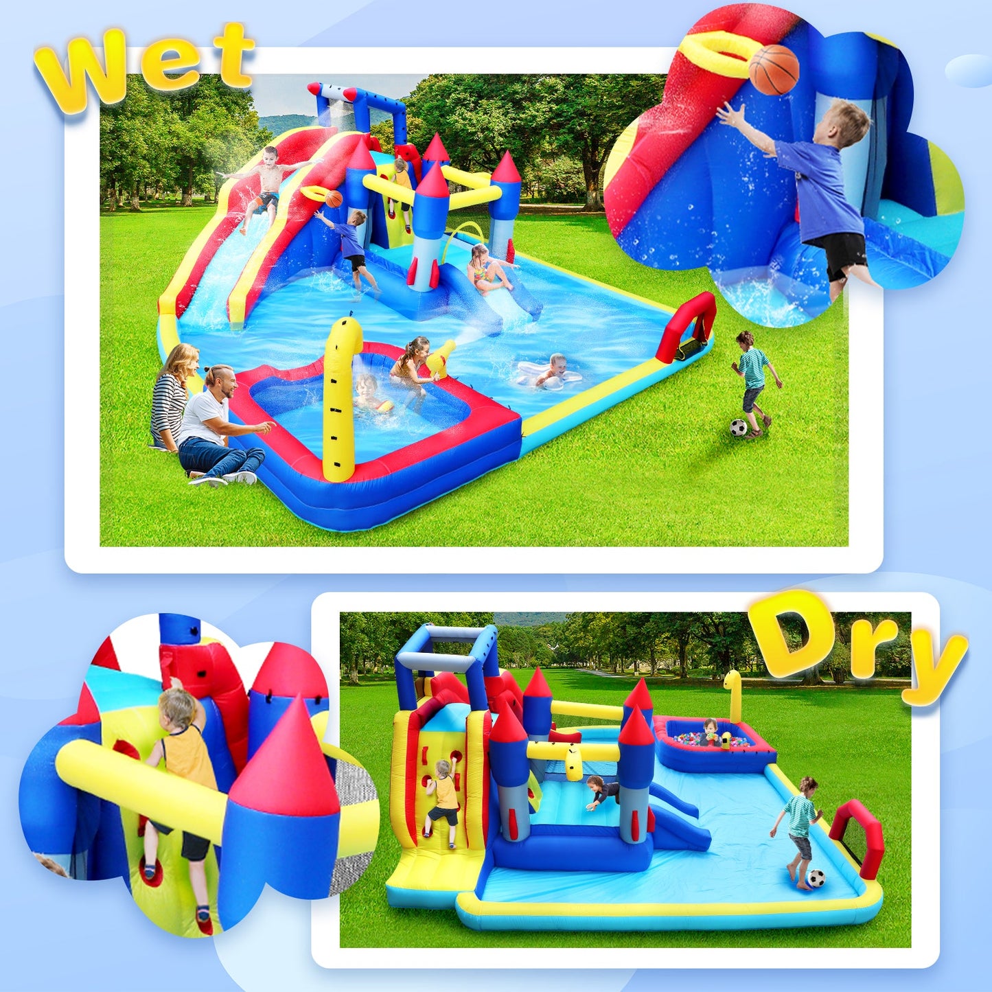 10 in1 Inflatable Slide Water Park and Bouncing House