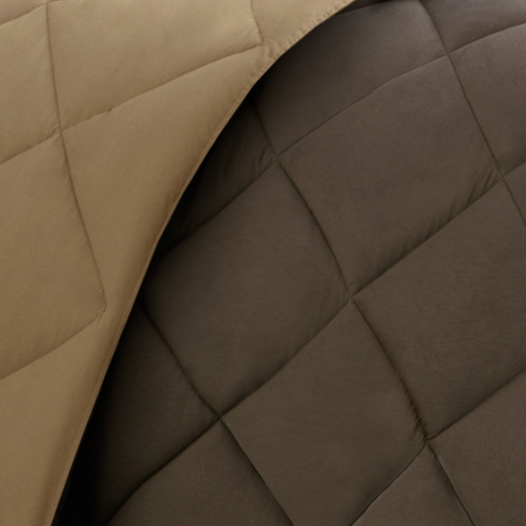 Full/Queen 3M Scotchgard Diamond Quilting Reversible Down Alternative Comforter Set