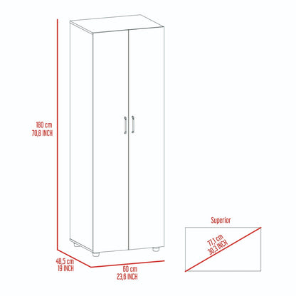Armoire-Organiser 70.8"H, Two Shelves, Rod, Double Door Cabinet Armoire