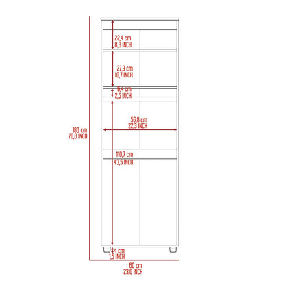 Armoire-Organiser 70.8"H, Two Shelves, Rod, Double Door Cabinet Armoire