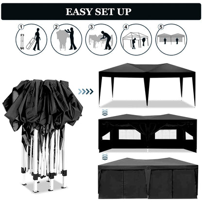 10'x20' EZ Pop Up Canopy Tent with Removable Sidewalls