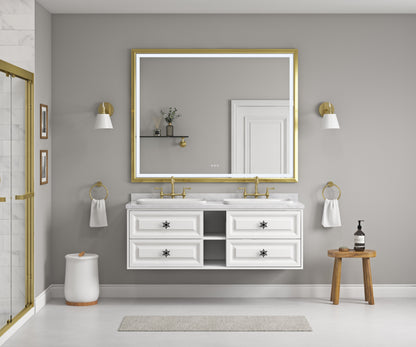 60-Inch LED Lighted Bathroom Wall Mounted Mirror