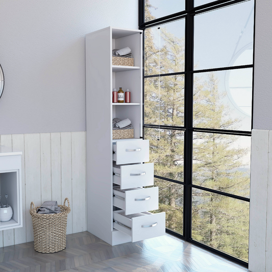 Linen Cabinet Artic, Three Shelves, Single Door