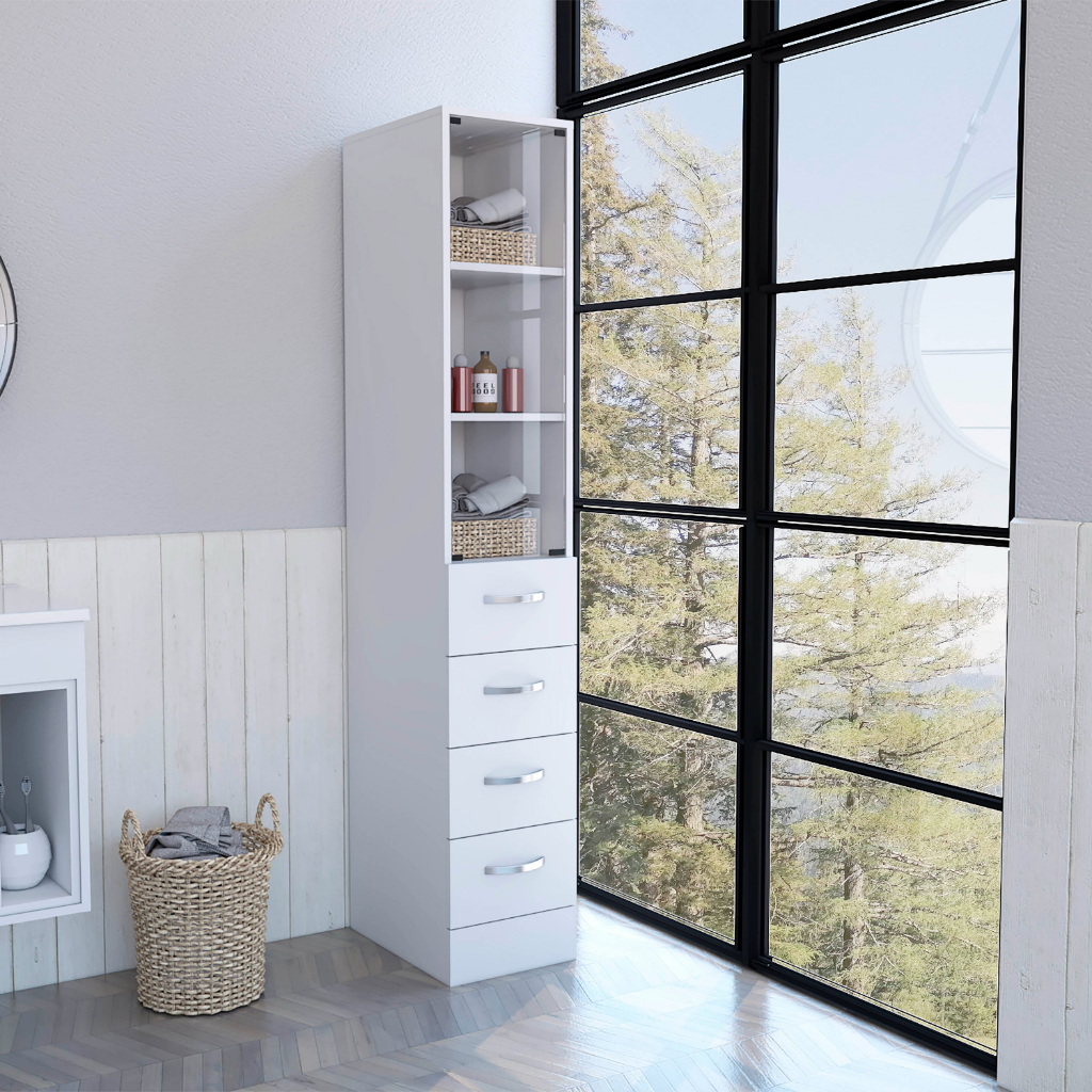 Linen Cabinet Artic, Three Shelves, Single Door