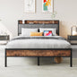 Full Size Bed Frame with Storage Headboard