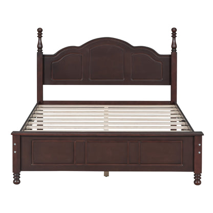 Full Size Wood Platform Bed Frame - Retro Style