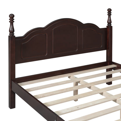Full Size Wood Platform Bed Frame - Retro Style