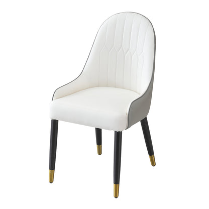 Modern Dining Chairs Set of 2 pcs Faux Leather and Metal