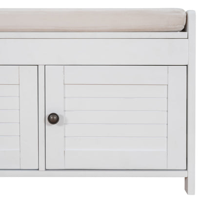 TREXM Storage Bench with 3 Shutter-shaped Doors