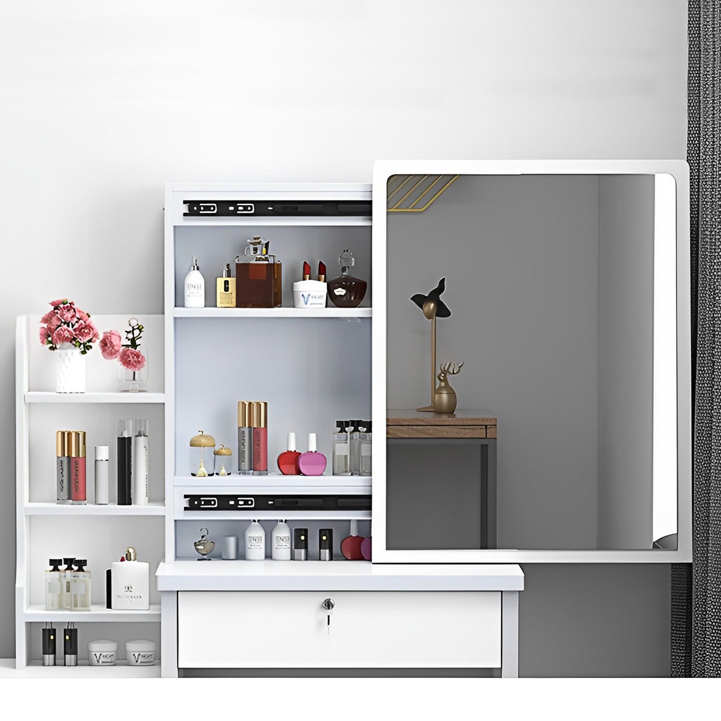 Fashion Vanity Desk with Mirror and Lights