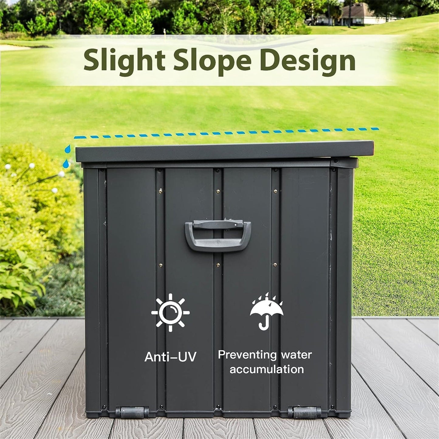 160 Gallon Outdoor Storage Deck Box Waterproof, Large Patio Storage Bin