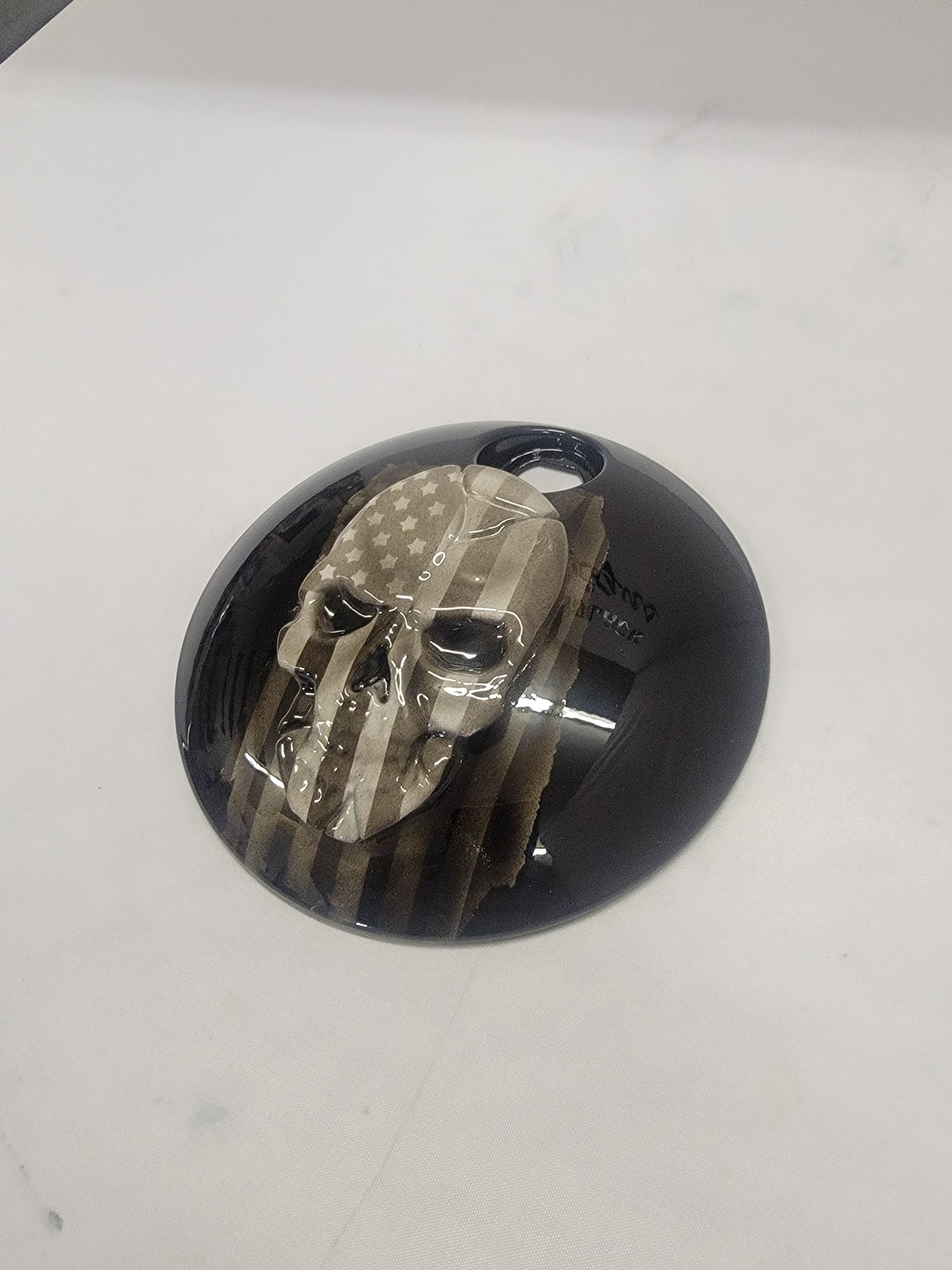 Skull American flag Harley fuel door