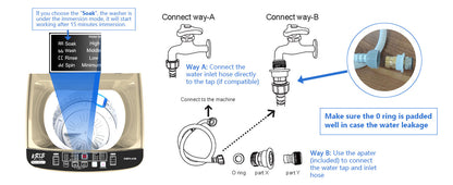 Portable Washing Machine with Multi-Functional Control Panel - White