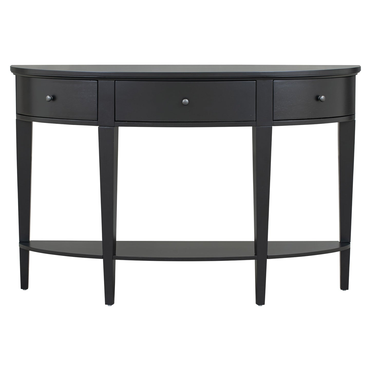 U-Style Modern Curved Console Table with 3 Drawers