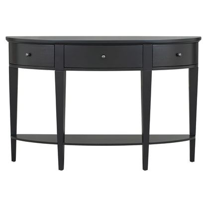 U-Style Modern Curved Console Table with 3 Drawers