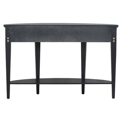 U-Style Modern Curved Console Table with 3 Drawers