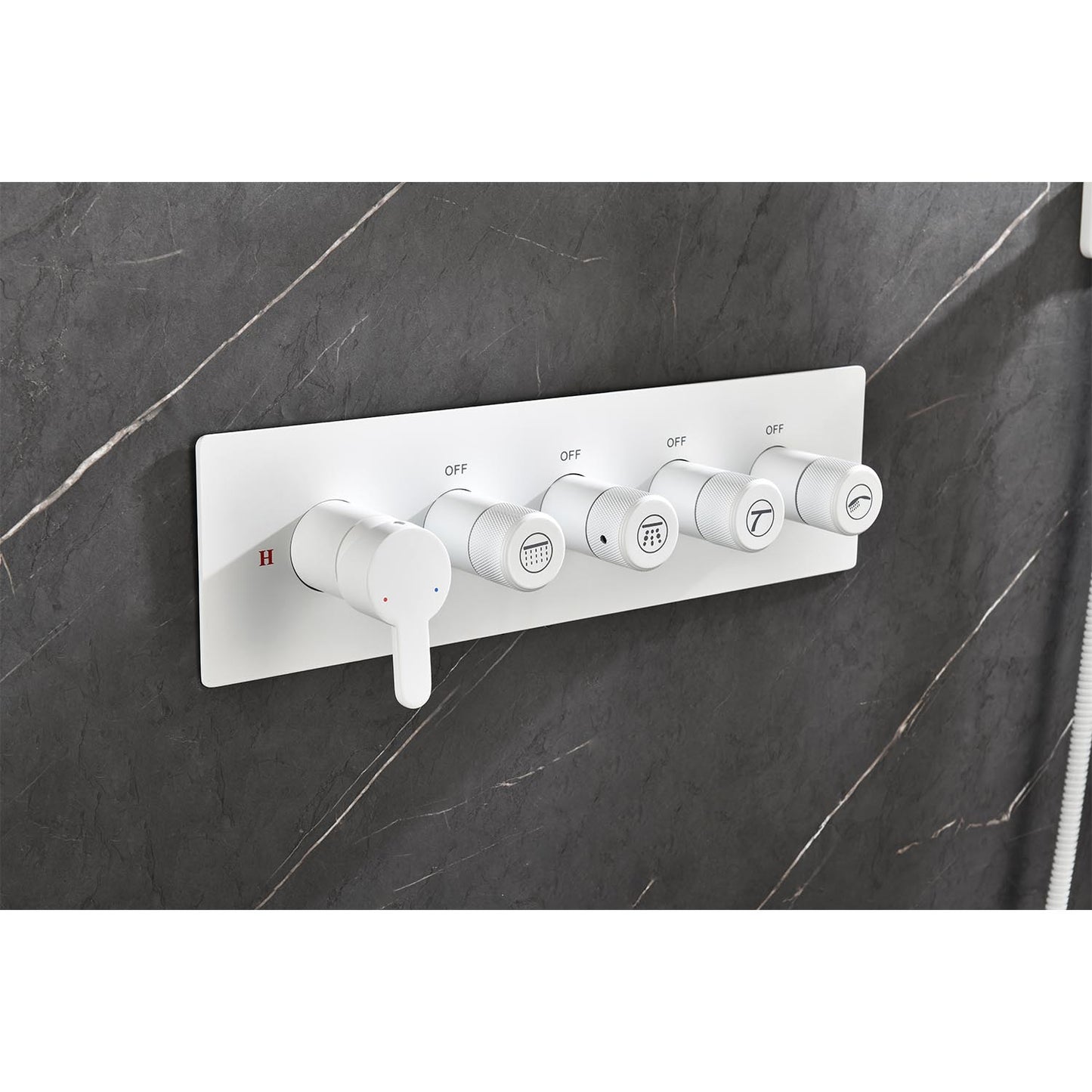 Wall Mounted Waterfall Rain Shower System With 3 Body Sprays & Handheld Shower