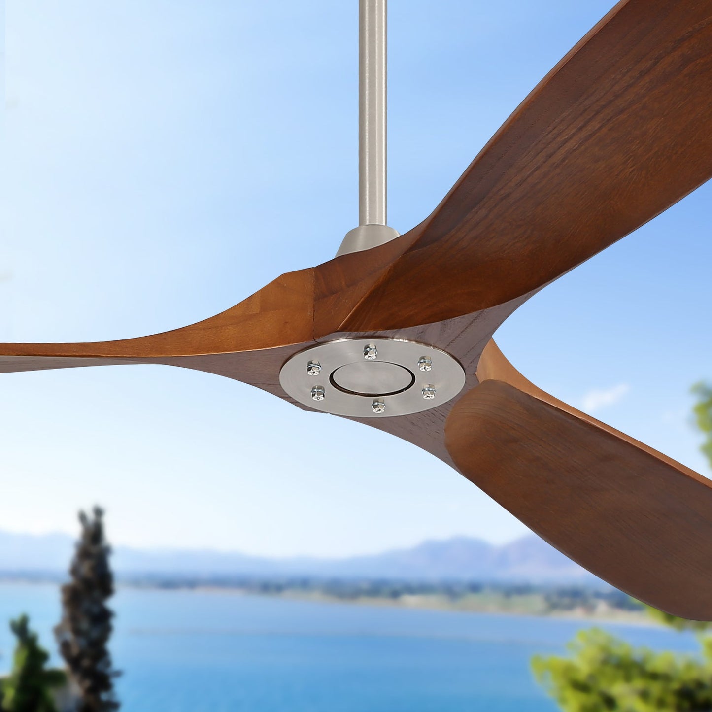 60 Inch Indoor Modern Ceiling Fan With 3 Solid Wood Blades