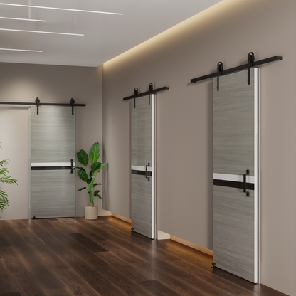 CRAZY ELF Melamine Integrated Door Slab with Sliding Track Kit