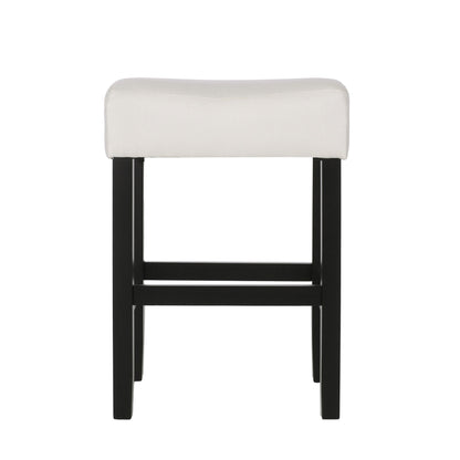 Set of 2, 26.75" Backless Fabric Counter Height Barstool