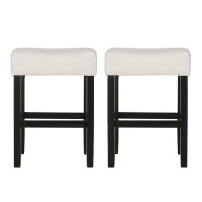 Set of 2, 26.75" Backless Fabric Counter Height Barstool