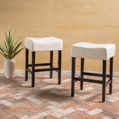Set of 2, 26.75" Backless Fabric Counter Height Barstool