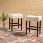Set of 2, 26.75" Backless Fabric Counter Height Barstool