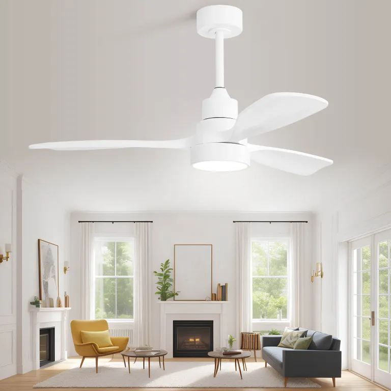48 Inch Wood Ceiling Fan With Light and Remote Control
