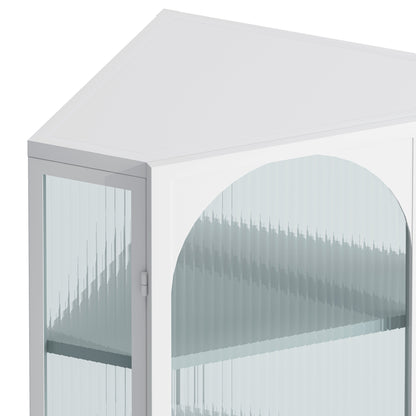 Glass Door Wall Mounted Corner Cabinet