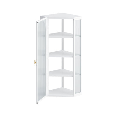 Glass Door Wall Mounted Corner Cabinet