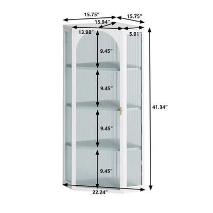 Glass Door Wall Mounted Corner Cabinet
