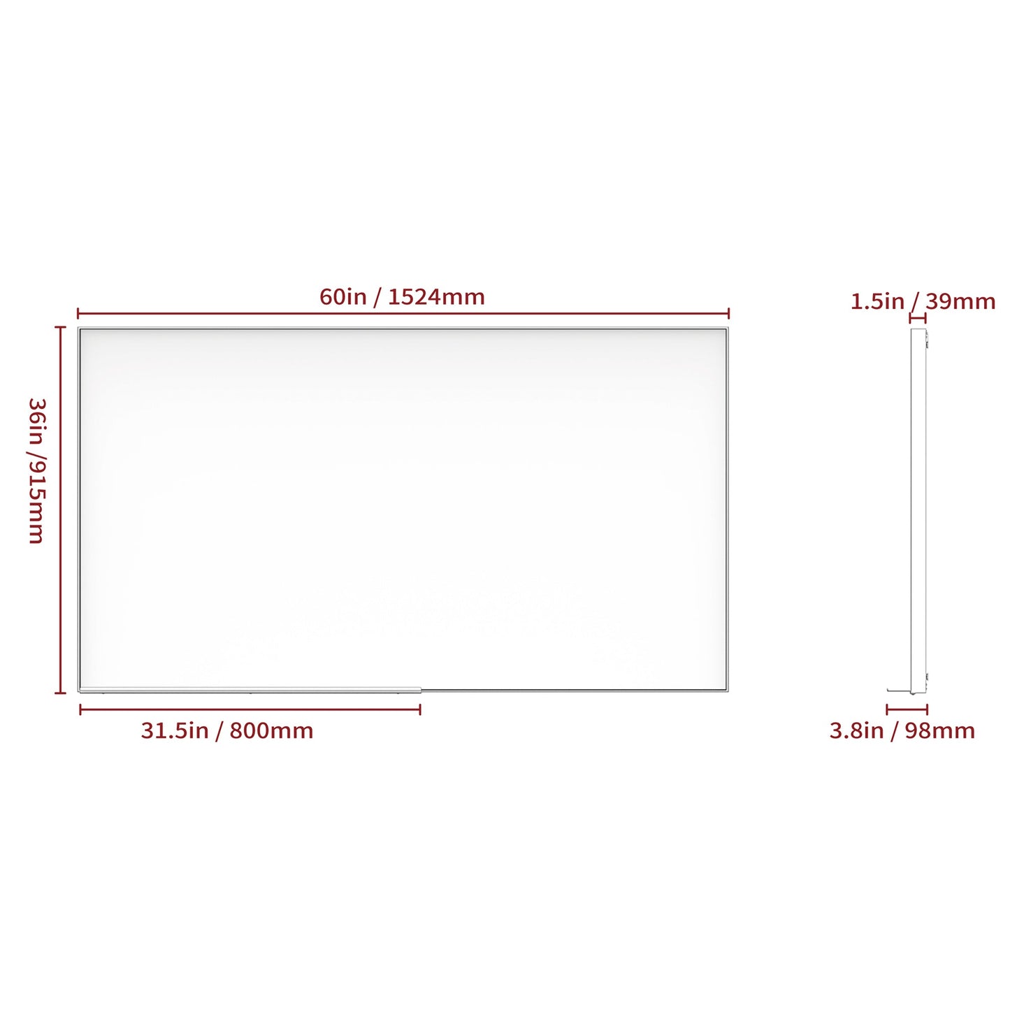 60" x 36" Oversized Modern Rectangle Bathroom Mirror