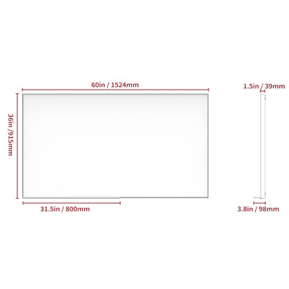 60" x 36" Oversized Modern Rectangle Bathroom Mirror